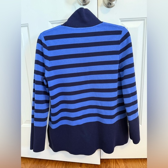 COS High Neck Striped Knitted Sweater Organic Cotton Navy Blue Size XS - Picture 4 of 10